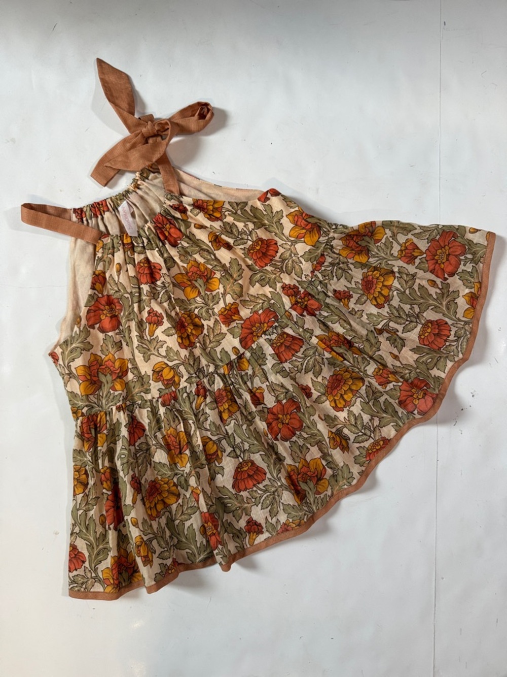 Zimmermann Andie Tie Top Floral Swing Top Girls size 2 Boho 100% Cotton - Picture 3 of 9